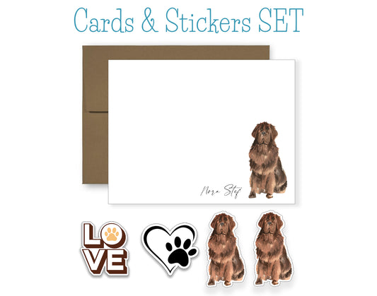 Brown Newfoundland Folded Note Cards and Stickers