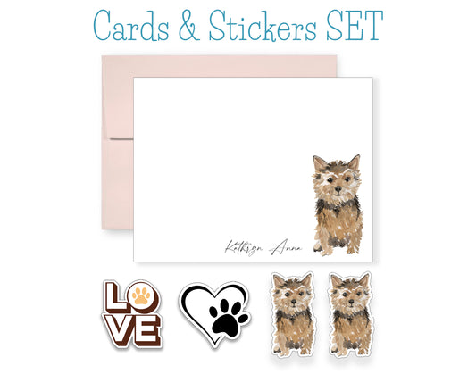 Norfolk Terrier Folded Note Cards and Stickers
