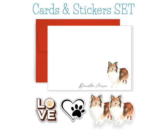 Shetland Sheepdog Folded Note Cards and Stickers