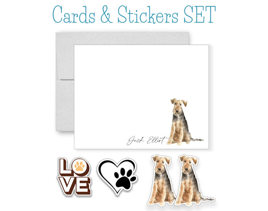 Welsh Terrier Folded Note Cards and Stickers