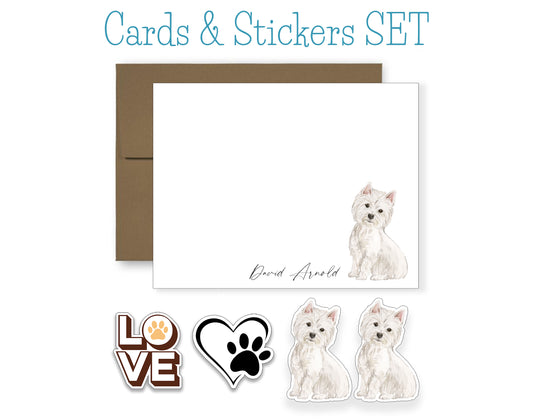 Westie Folded Note Cards and Stickers