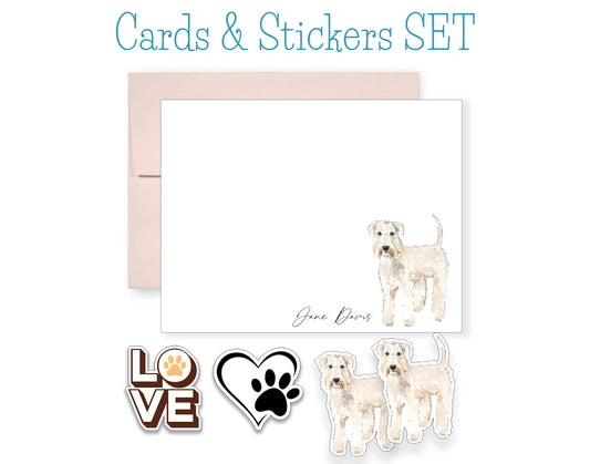 Wheaten Terrier Folded Note Cards and Stickers