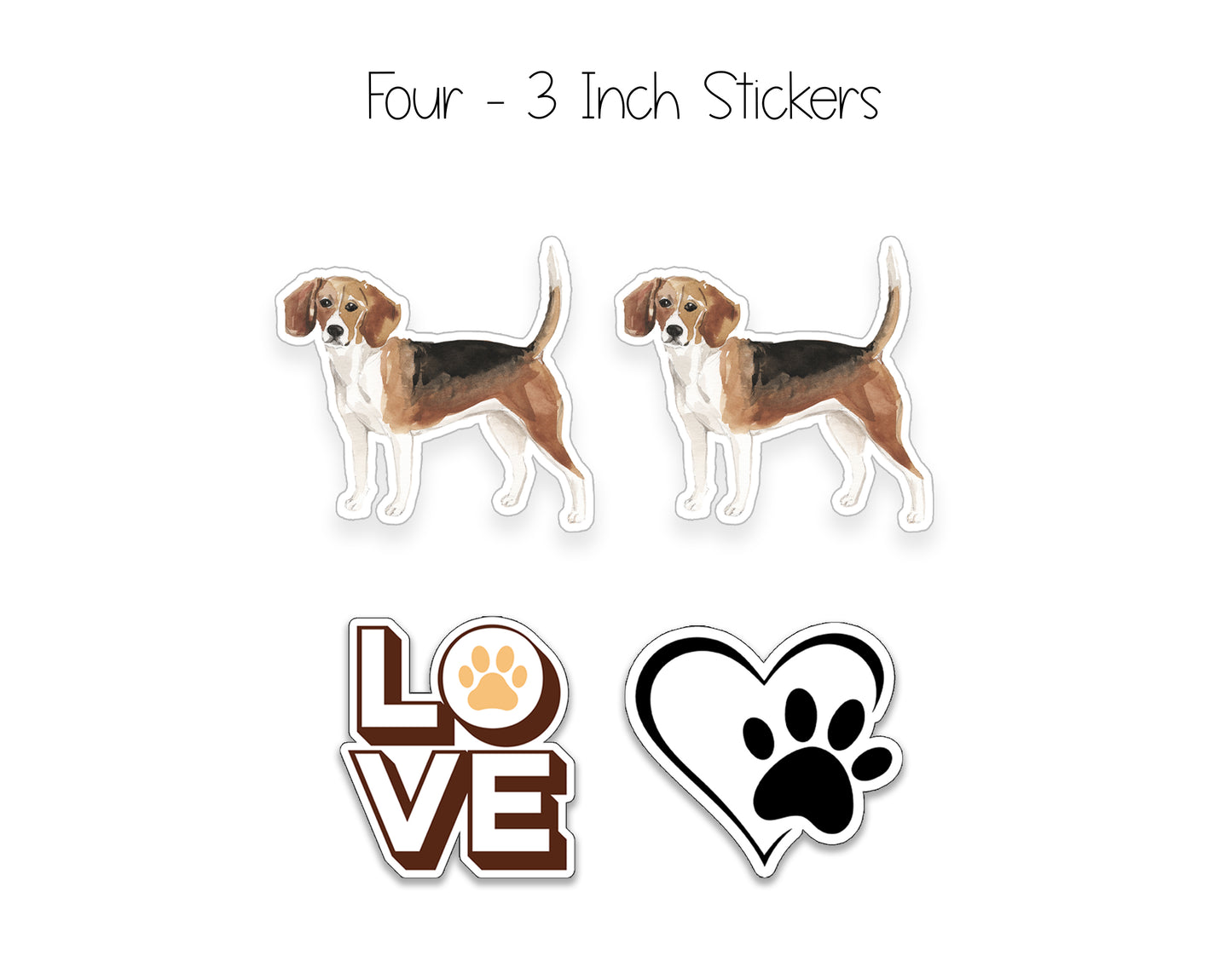 Beagle Dog Notepad, Card and Stickers
