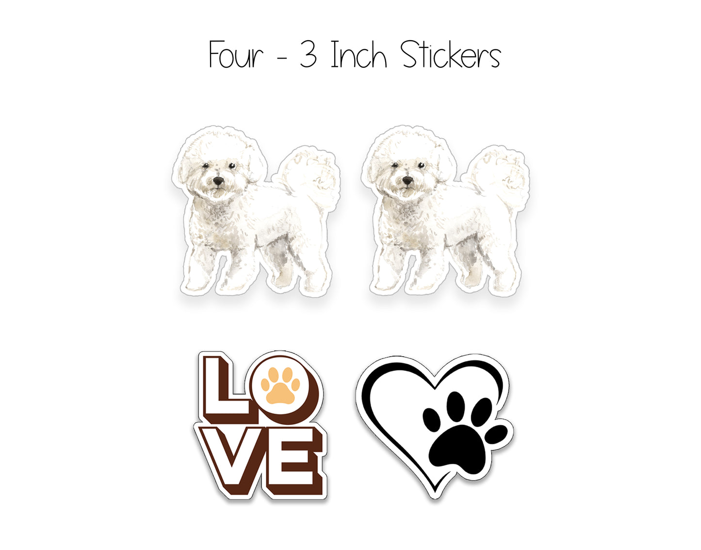 Bichon Frise Folded Note Cards and Stickers