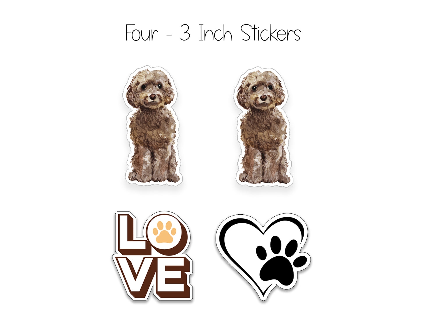 Cockapoo Folded Note Cards and Stickers