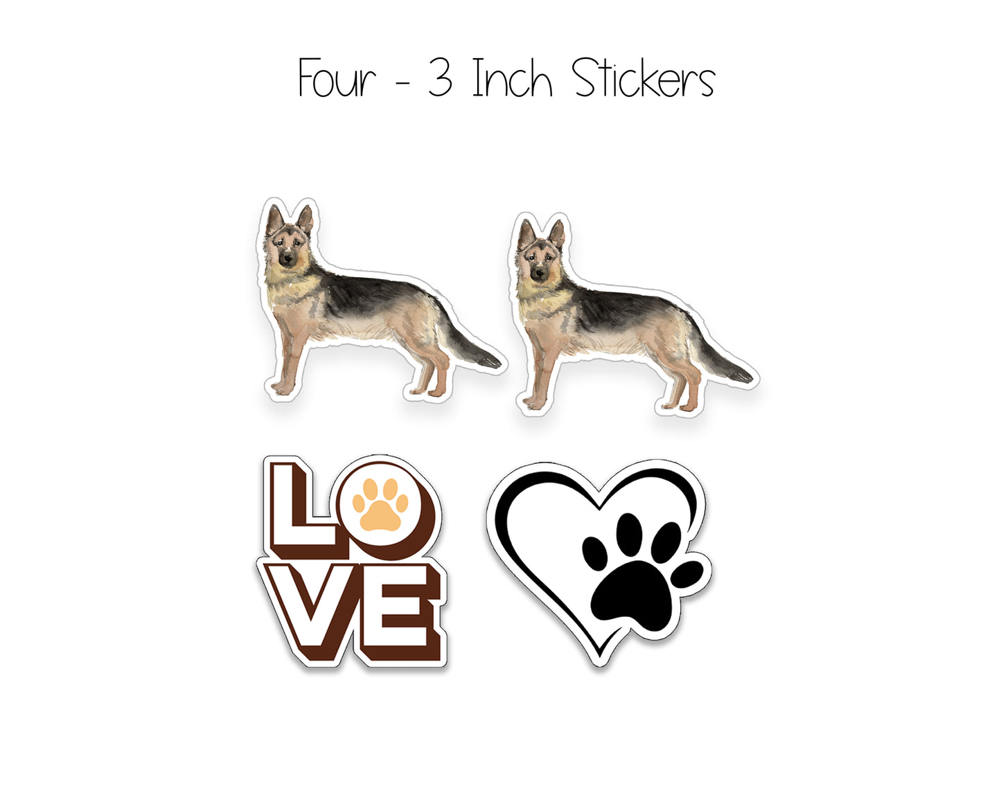 German Shepherd Folded Note Cards and Stickers