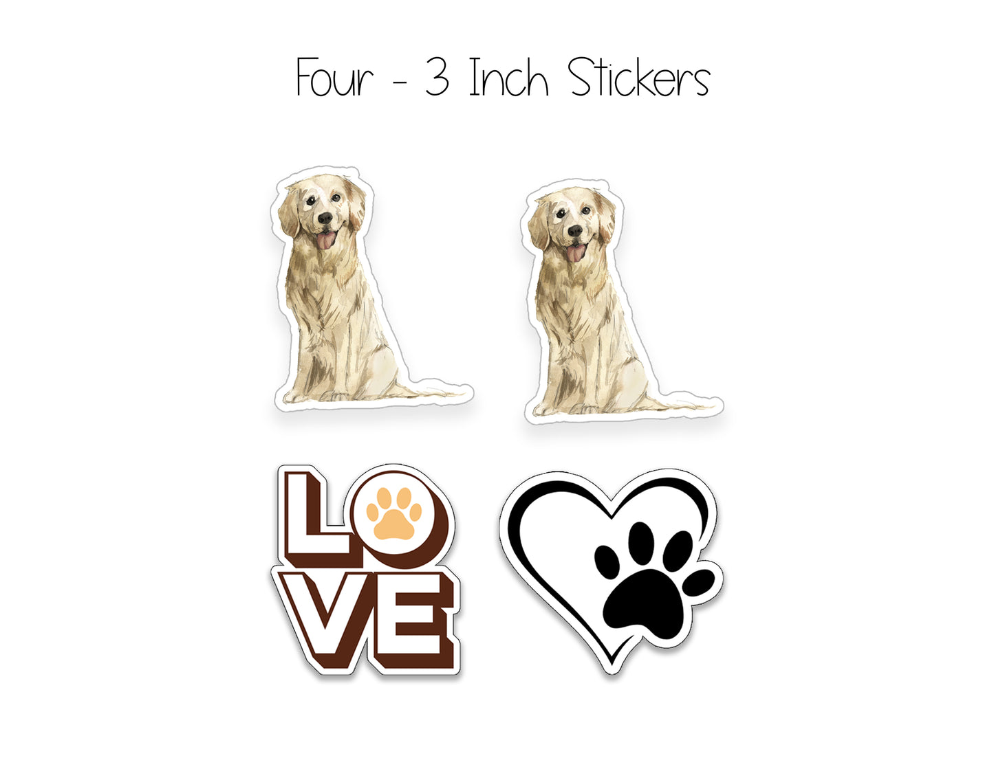 Golden Retriever Folded Note Cards and Stickers