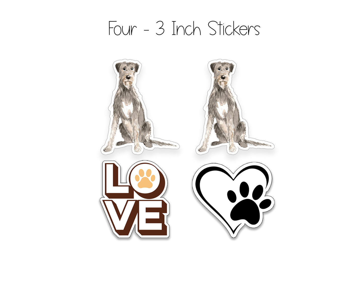 Irish Wolfhound Folded Note Cards and Stickers