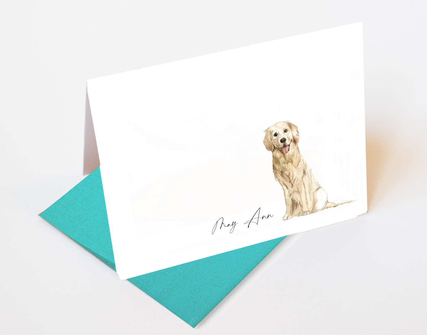 Golden Retriever Folded Note Cards and Stickers