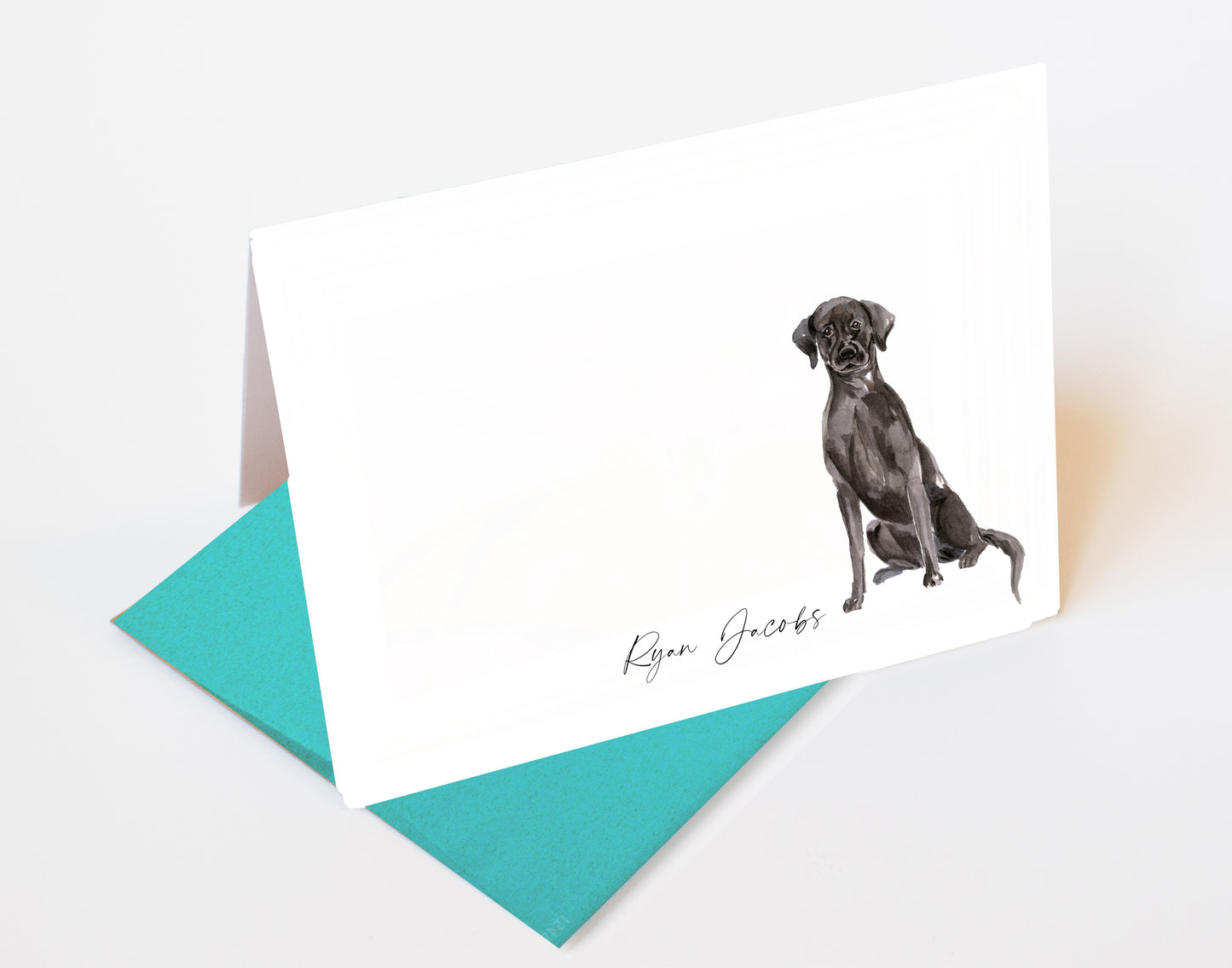 Black Labrador Folded Note Cards and Stickers