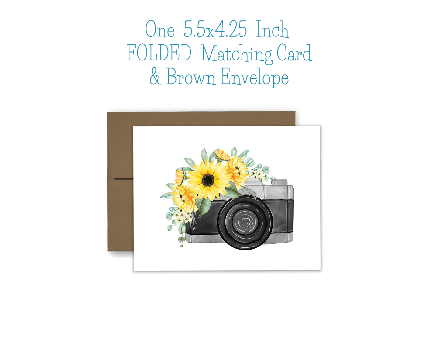 Camera and Flowers Notepad, Card and Stickers