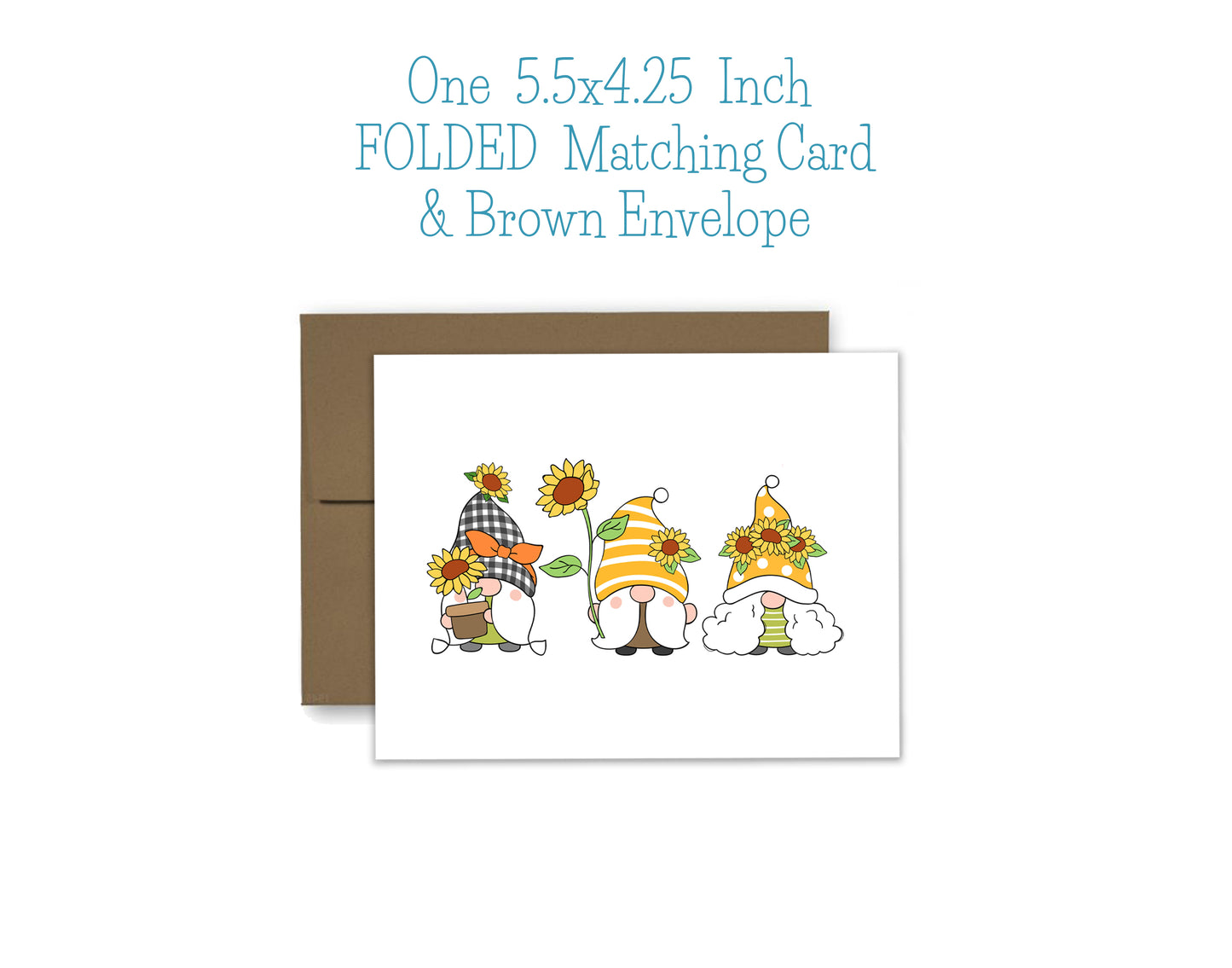 Sunflower Gnome Notepad, Card and Stickers