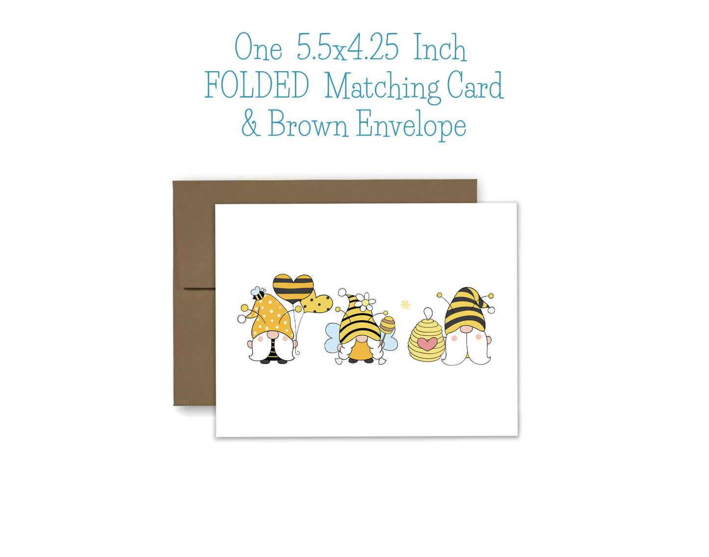 Bumble Bee Gnome Notepad, Card and Stickers