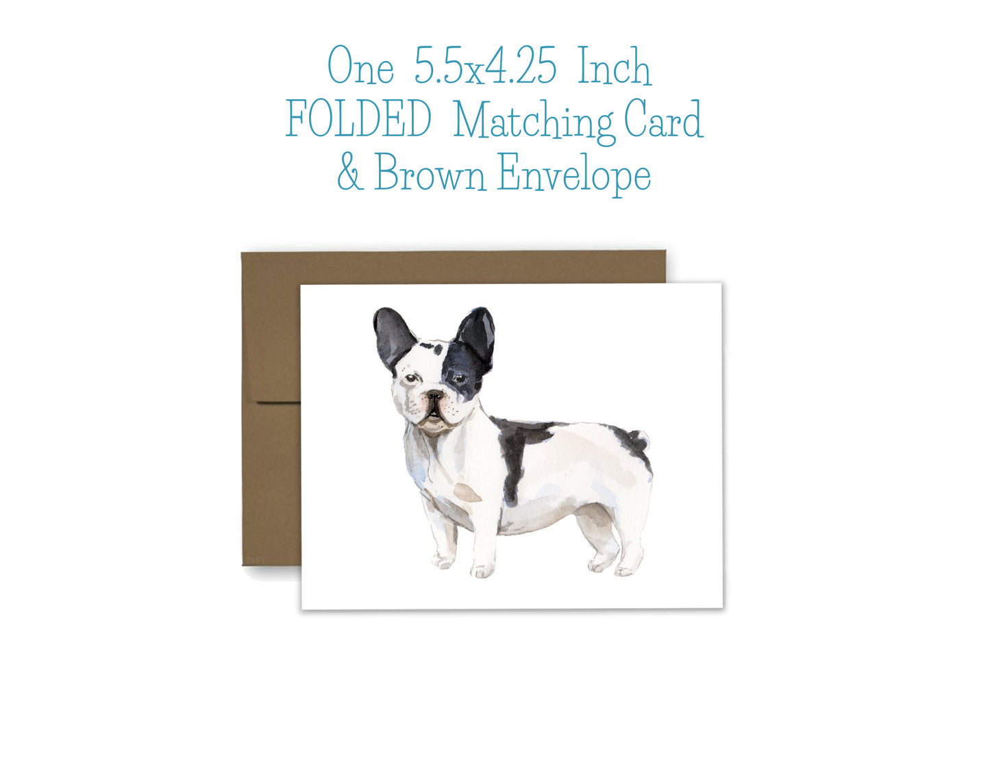 Black and White French Bulldog Dog Notepad, Card and Stickers