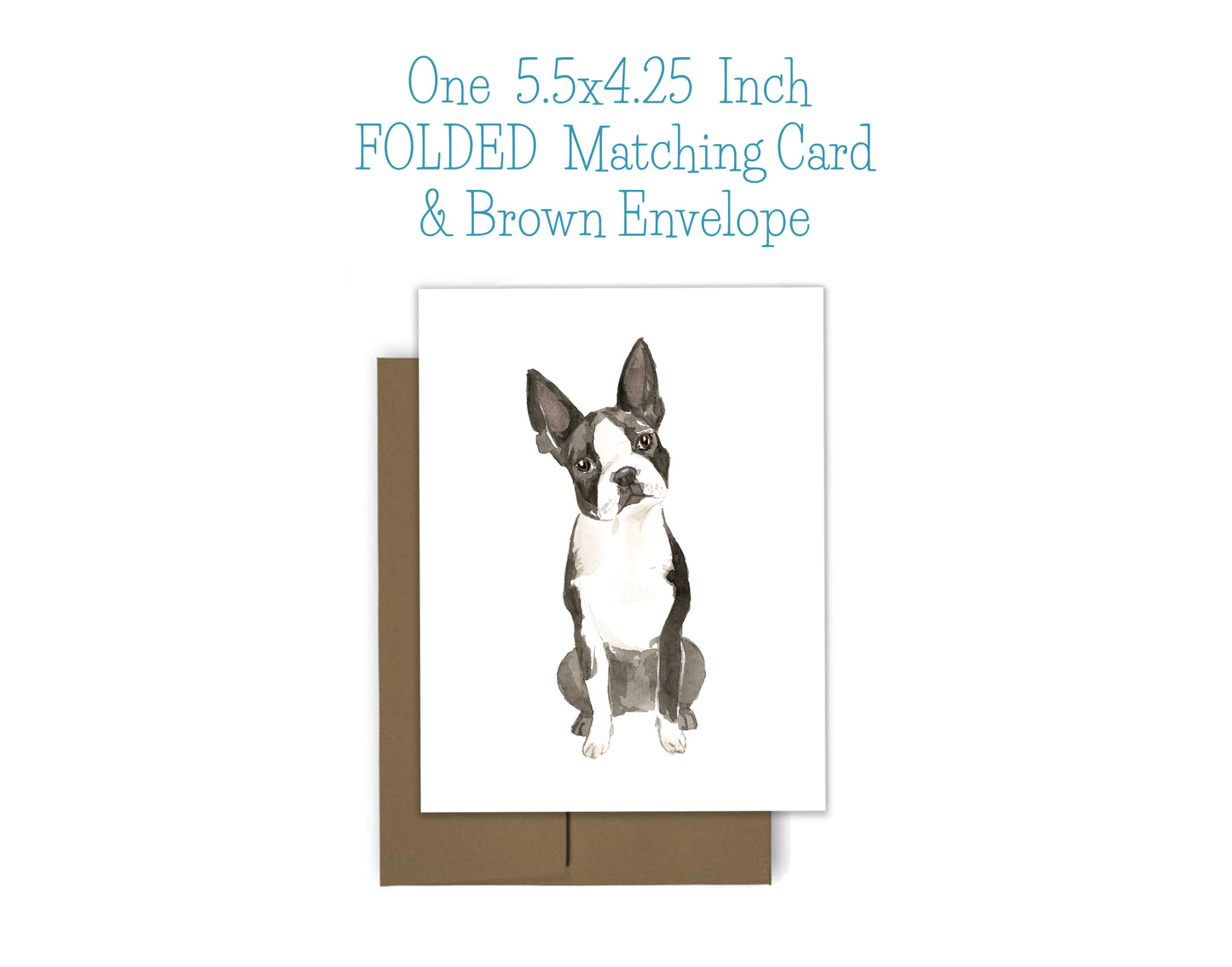 Boston Terrier Dog Notepad, Card and Stickers