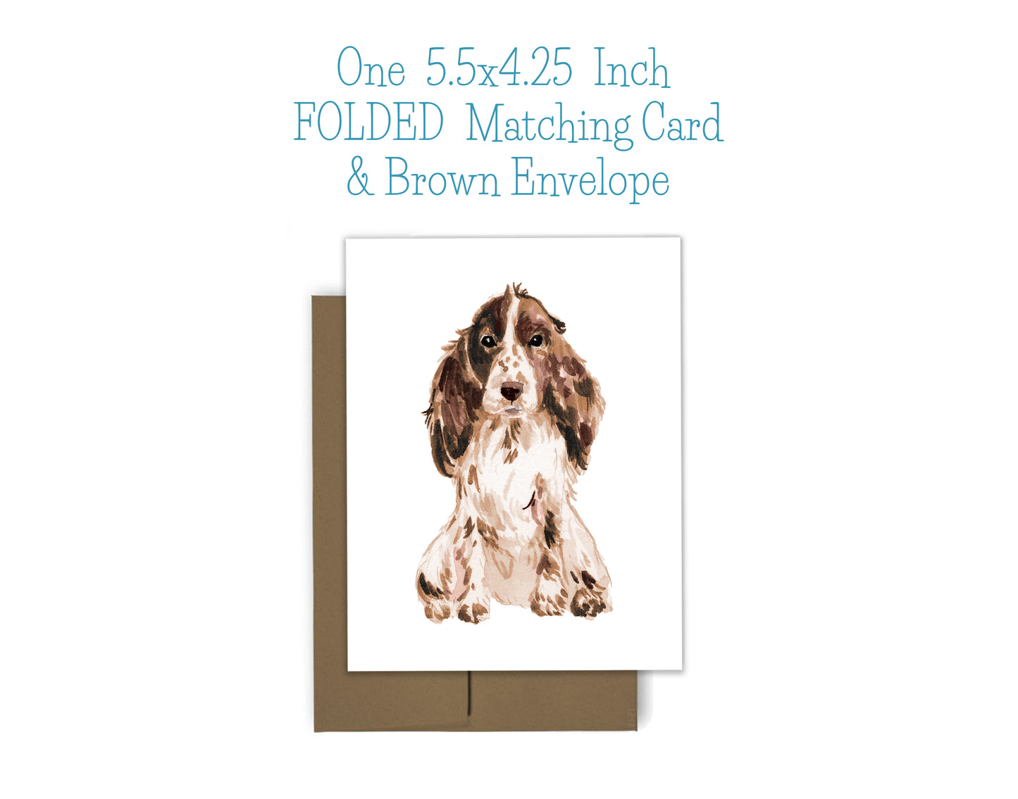 Brown and White Cocker Spaniel Dog Notepad, Card and Stickers