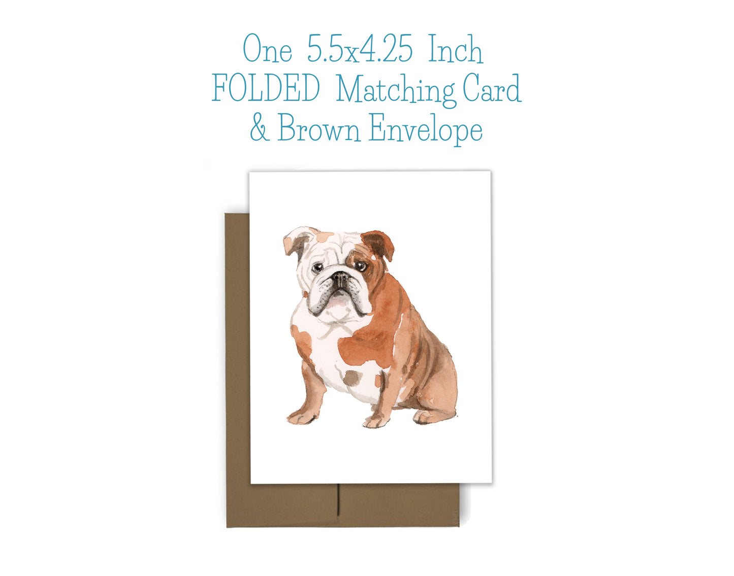 English Bulldog Dog Notepad, Card and Stickers