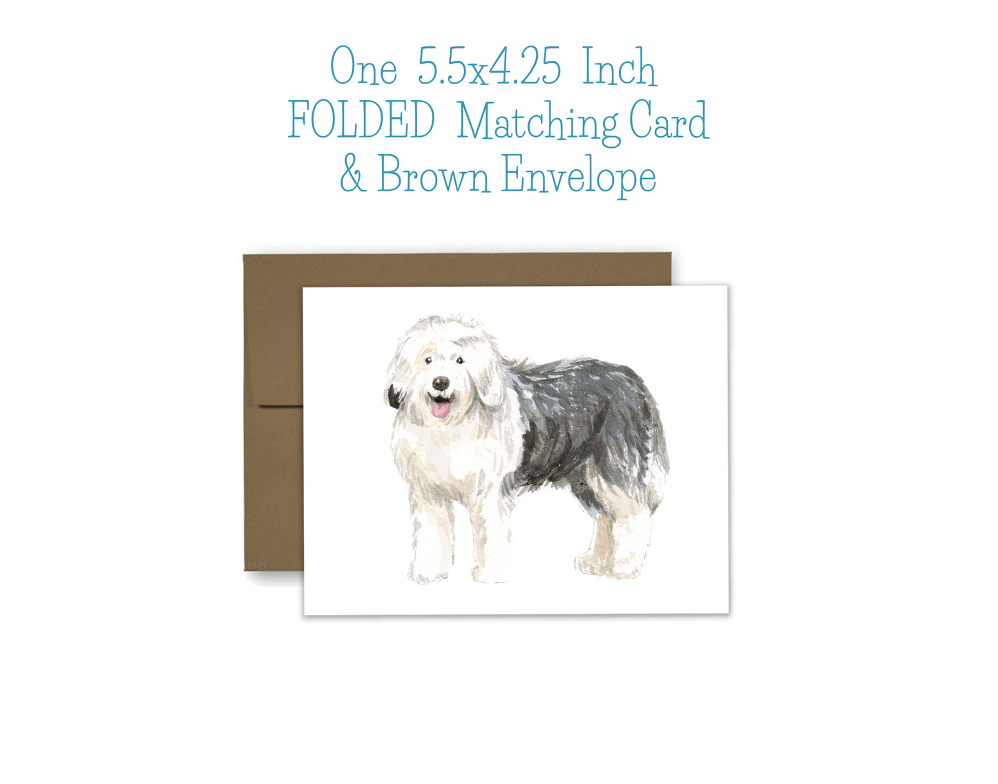 Old English Sheepdog Dog Notepad, Card and Stickers