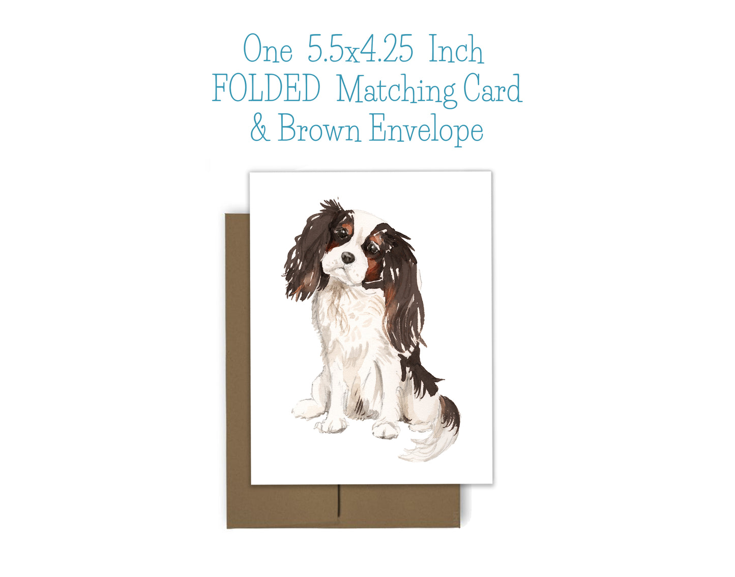 Cavalier King Charles Spaniel Tri Color Dog Notepad, Card and Stickers