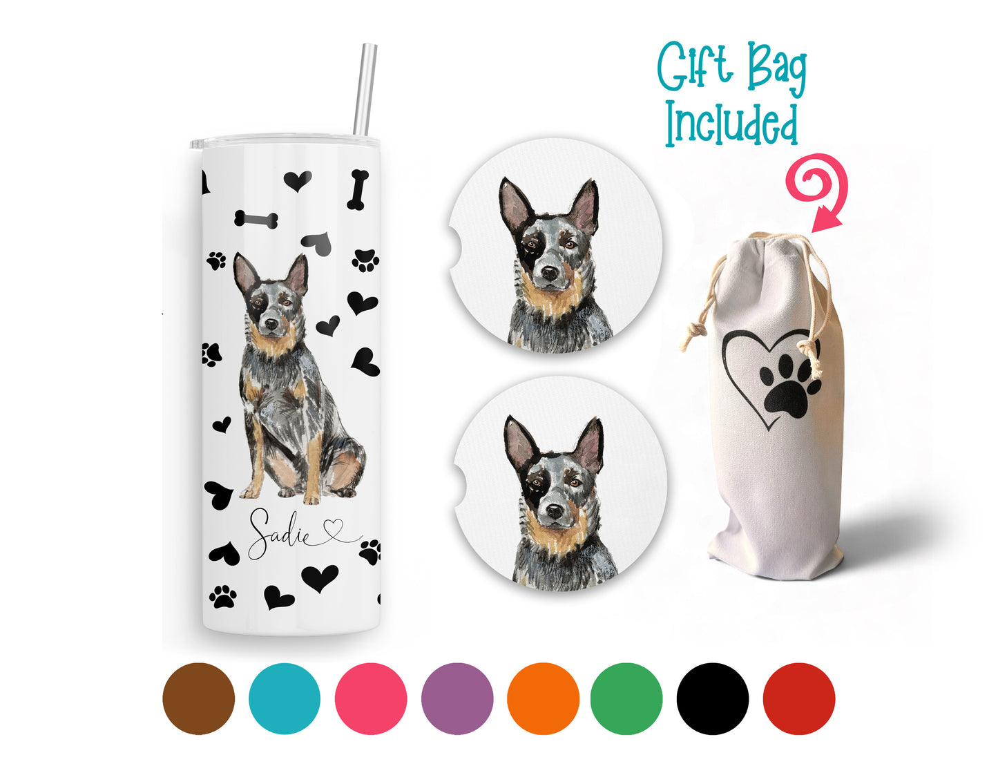 Australian Cattle Dog 20 oz Tumbler and Coaster