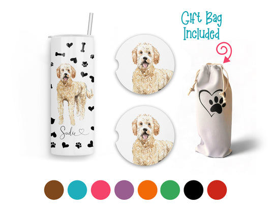 Goldendoodle 20 oz Tumbler and Coaster