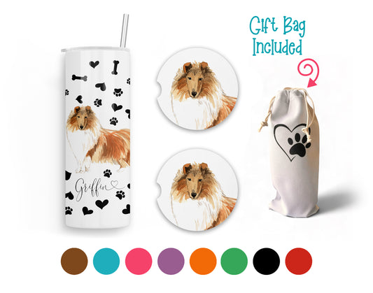 Rough Collie 20 oz Tumbler and Coaster