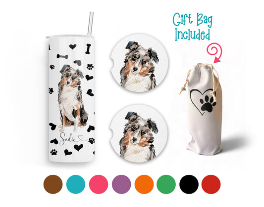 Australian Shepherd 20 oz Tumbler and Coaster