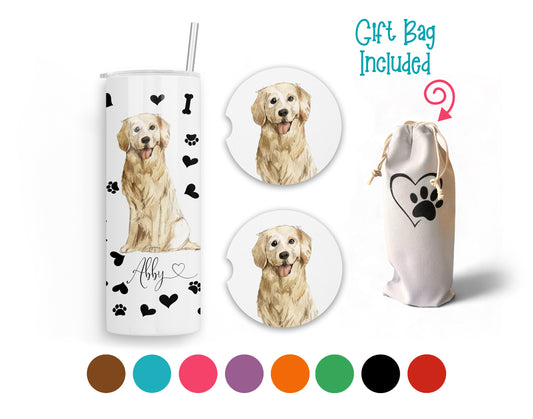 Golden Retriever 20 oz Tumbler and Coaster