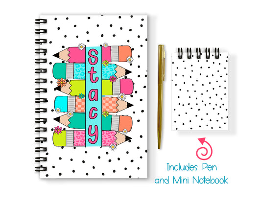 Teacher Soft or Hard Cover Notebook and Pen Set