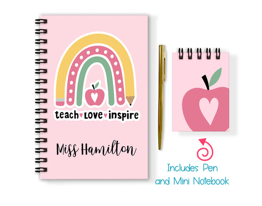 Teacher Soft or Hard Cover Notebook and Pen Set