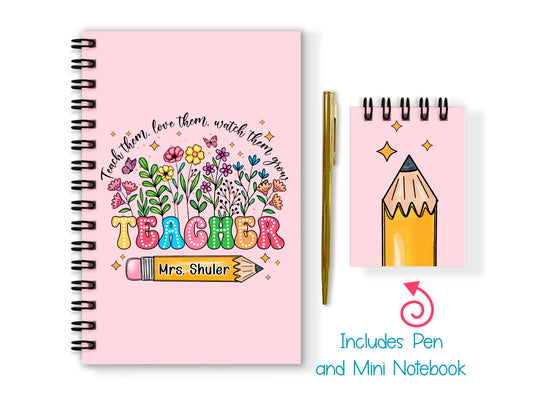 Teacher Soft or Hard Cover Notebook and Pen Set