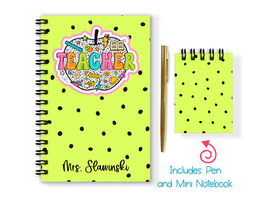 Teacher Soft or Hard Cover Notebook and Pen Set