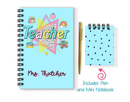 Teacher Soft or Hard Cover Notebook and Pen Set