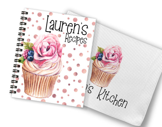 Cupcake Recipe Book and Towel
