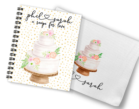 Wedding Cake Recipe Book and Towel
