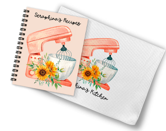 Sunflower and Mixer Recipe Book and Towel