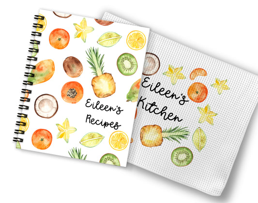 Tropical Fruit Recipe Book and Towel