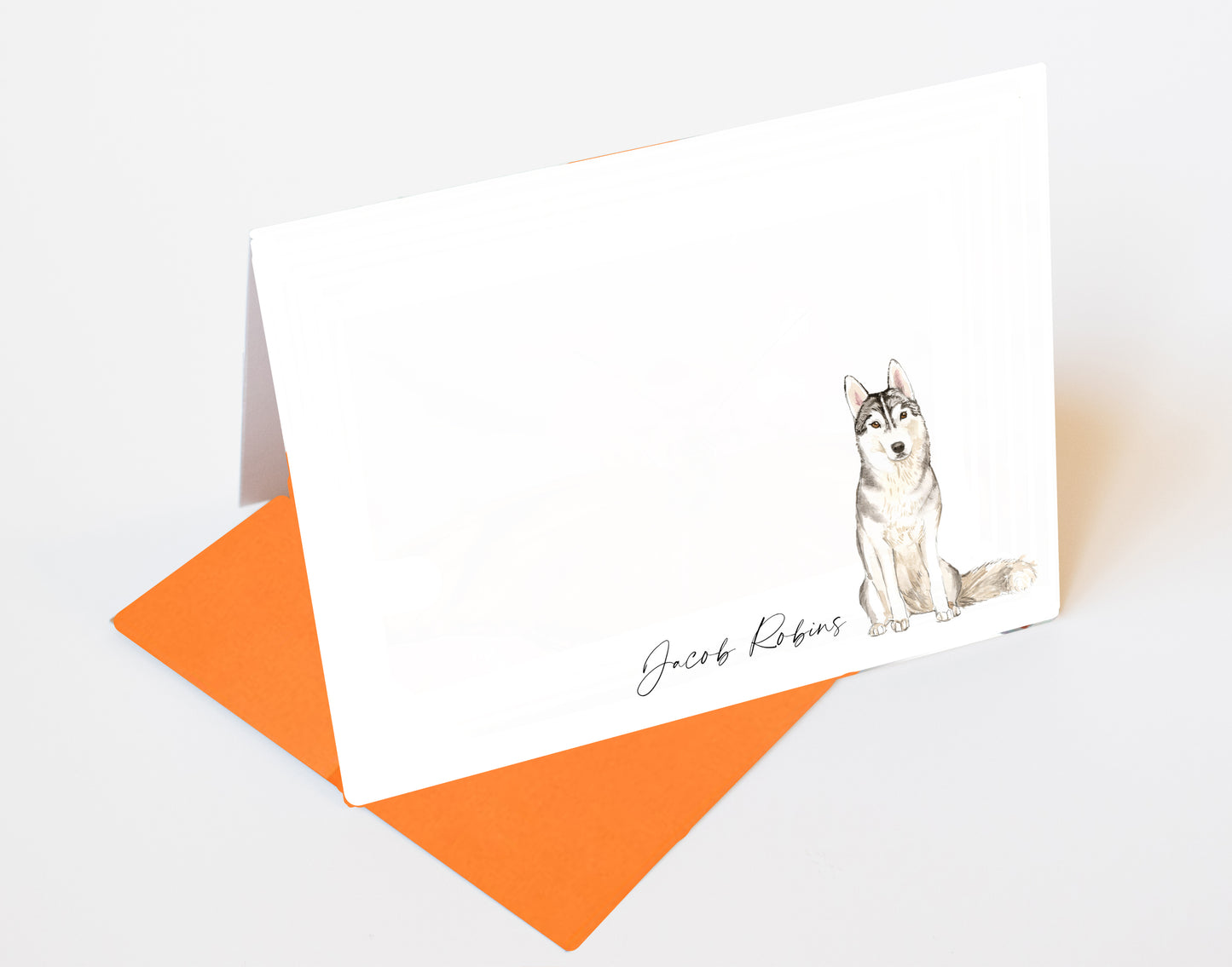 Siberian Husky Folded Note Cards and Stickers