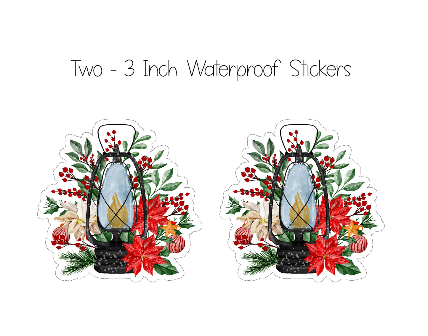 Lantern and Poinsettia Christmas Card