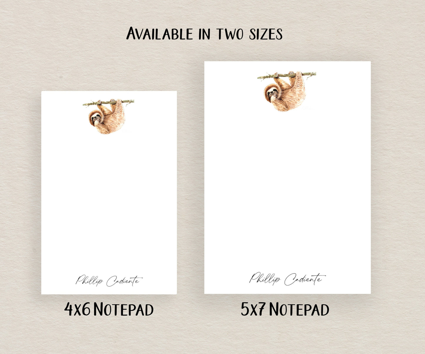 Sloth Notepad, Card and Stickers