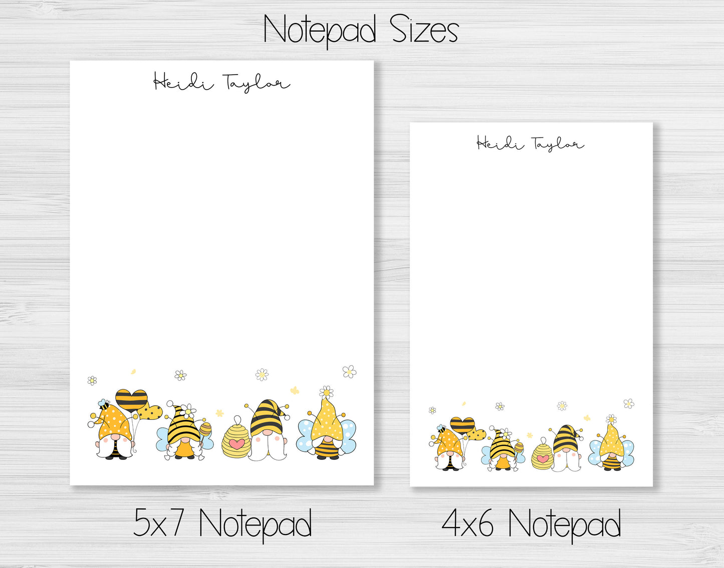 Bumble Bee Gnome Notepad, Card and Stickers