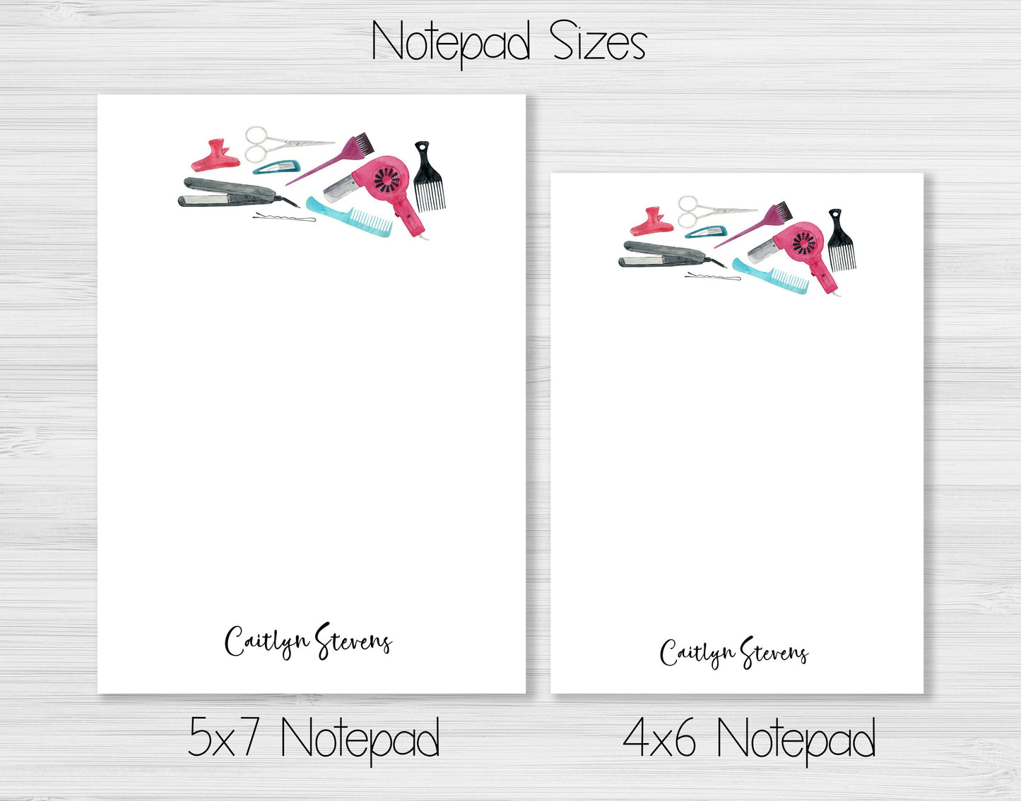 Hair Stylist Notepad, Card and Stickers