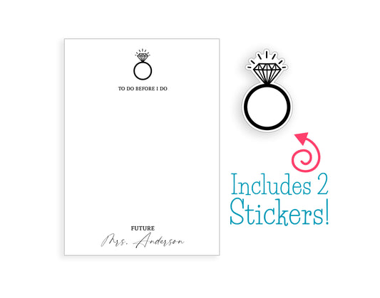 Bride Notepad and Stickers