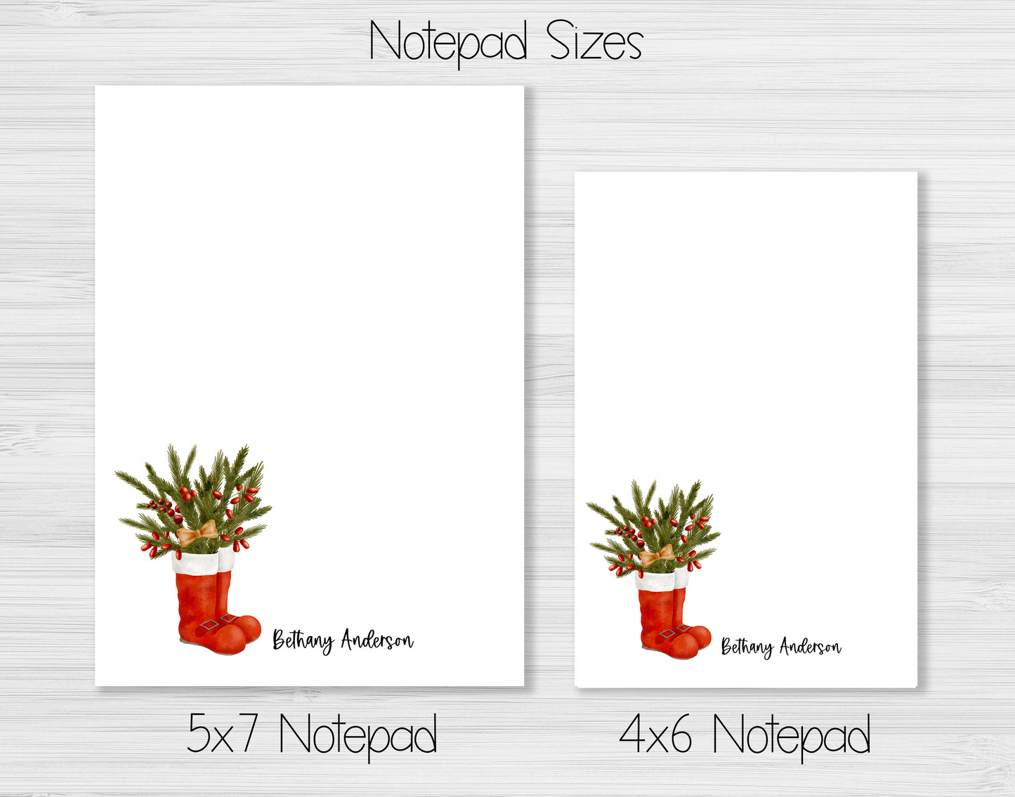 Christmas Santa Boot Notepad and Stickers