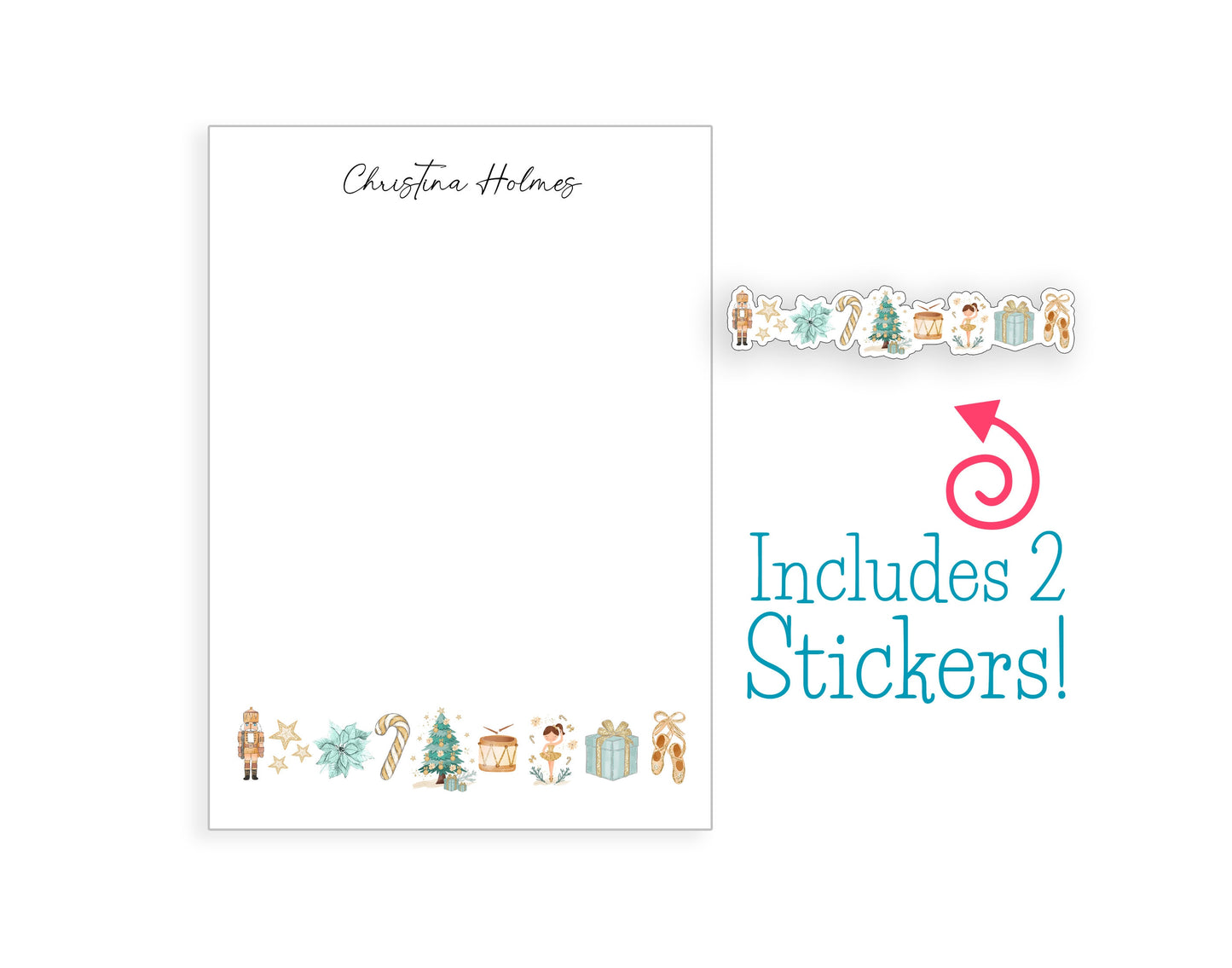 Christmas Nutcracker Notepad and Stickers